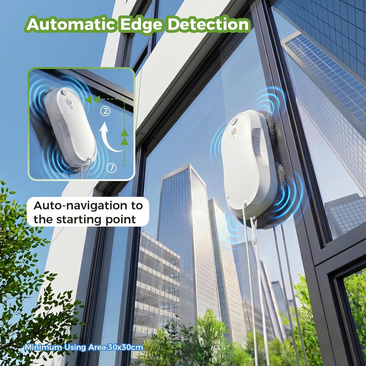 KKI Fensterreinigungsroboter, Automatischer Fensterreiniger-Roboter, Dual-Spray, max3200 Pa, KI-Pfad