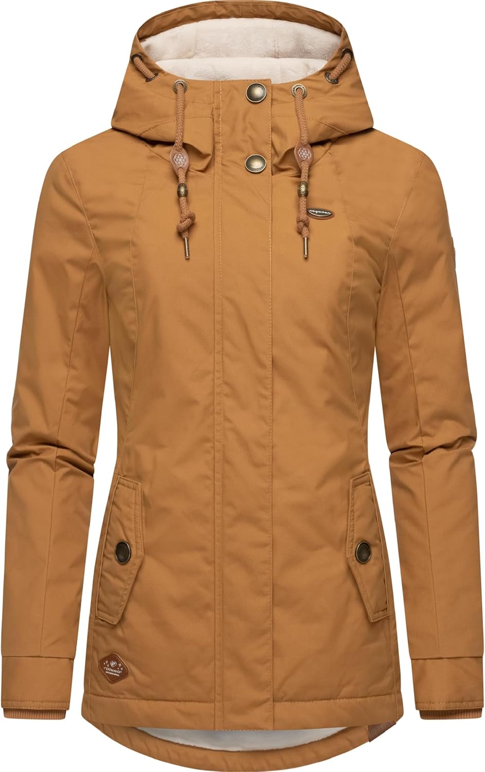 Ragwear Damen warme Winterjacke kurz mit Kapuze Monade XS-6XL XXL Brown Sugar24, XXL Brown Sugar24