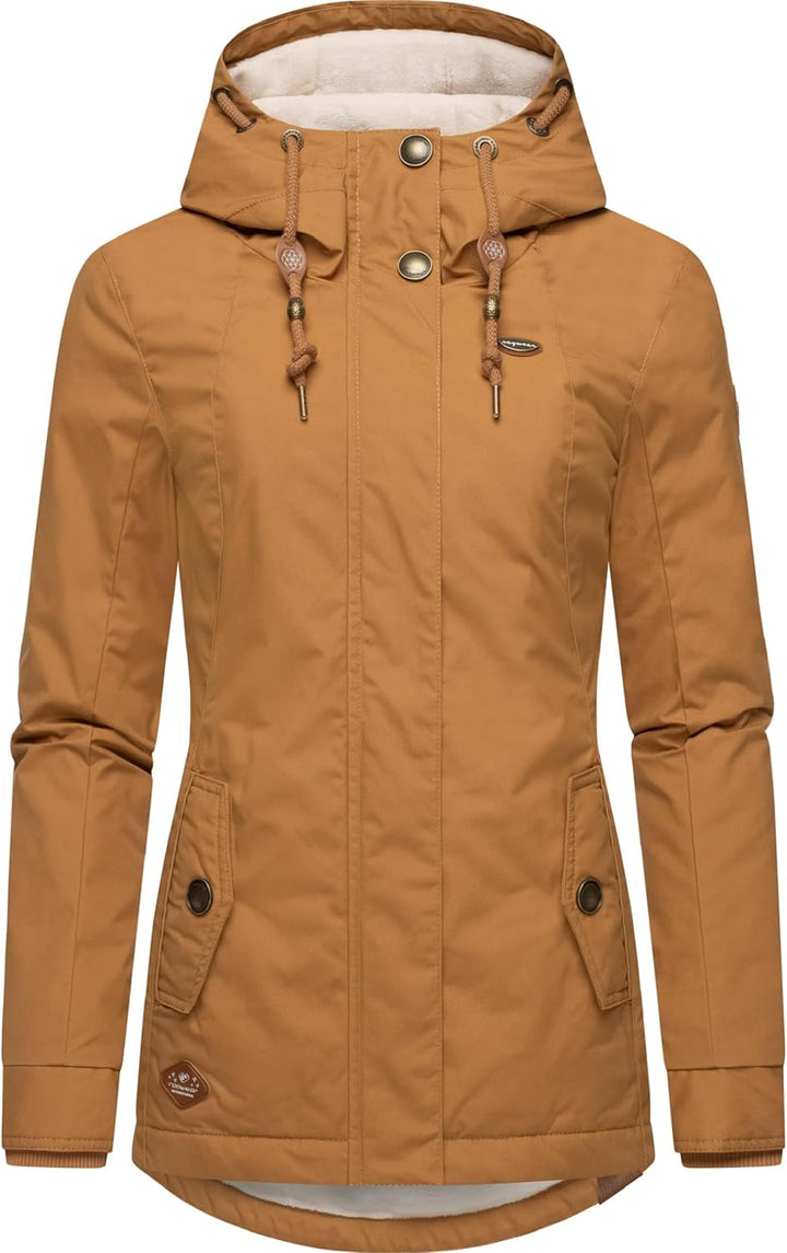 Ragwear Damen warme Winterjacke kurz mit Kapuze Monade XS-6XL XL Brown Sugar24, XL Brown Sugar24
