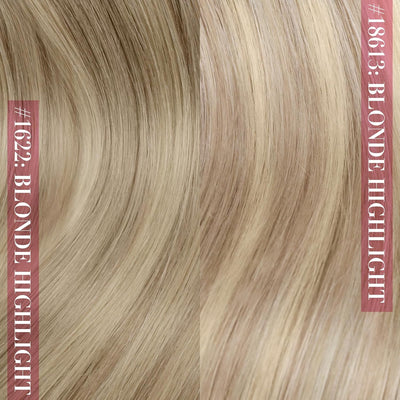 YoungSee Echthaar Extensions Clip Blond 50 cm Goldblond Strahnchen Mittelblond Clip in Extensions Ec