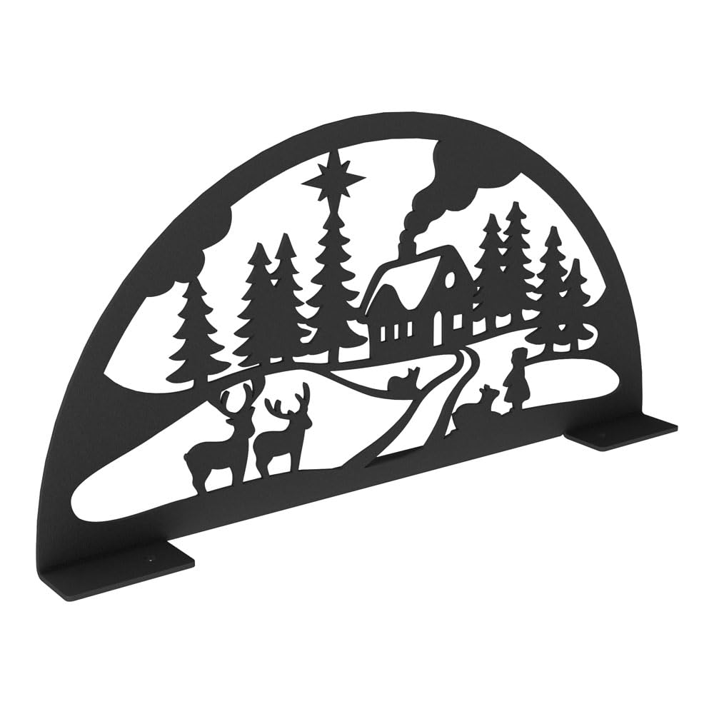 KNOBLOCH Schwibbogen aus Metall Winter-Motiv | für Innen | Schwarz | Outdoor | Weihnachtsdeko für Fe