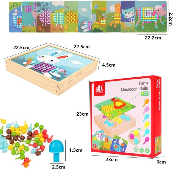 RANJIMA Mosaik Steckspiel, Mosaik Bastelset Kinder, Steckspiel ab 3 4 5 Jahre,Mosaik Steckspiel Pegb