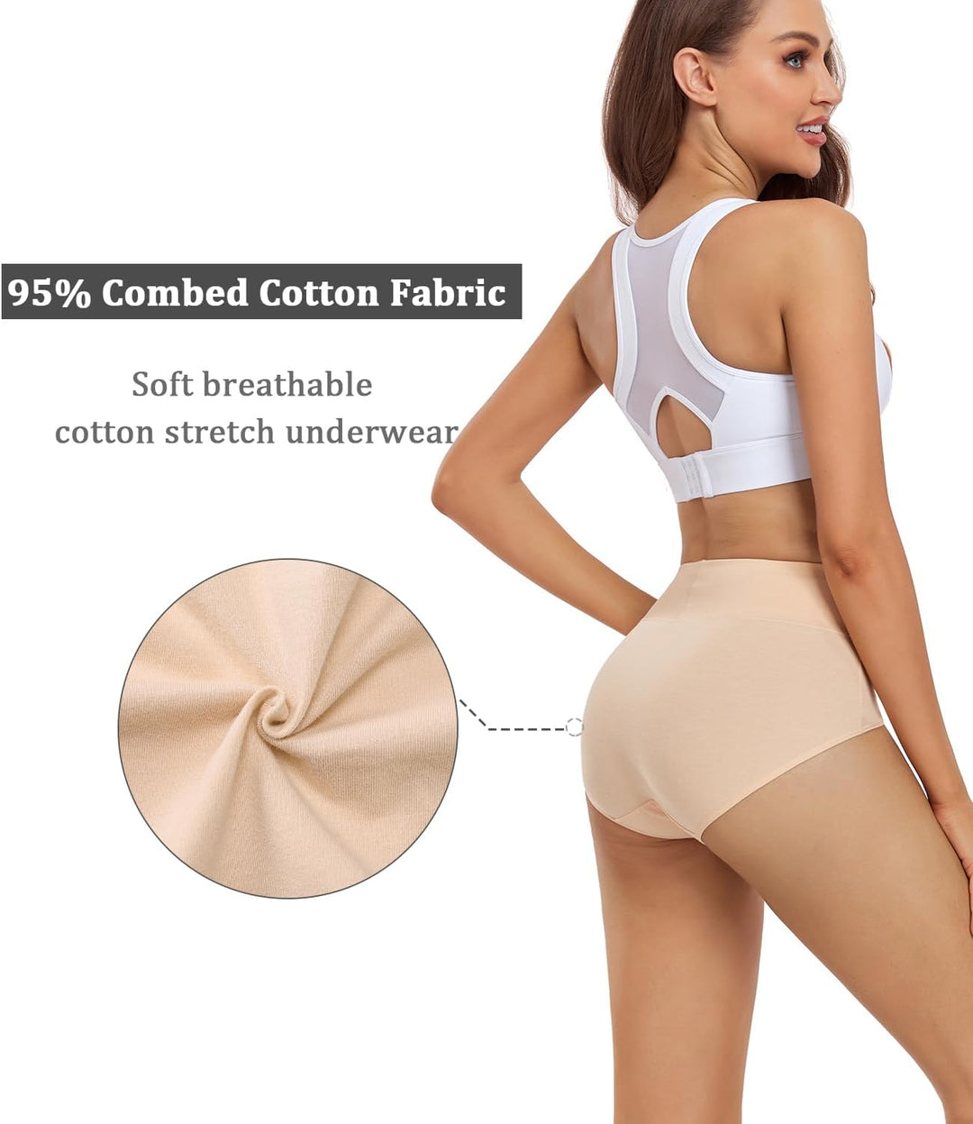wirarpa Unterhosen Damen Baumwolle Frauen Unterwäsche Hohe Taille Slips Hoher Taillenslip 4er Pack X