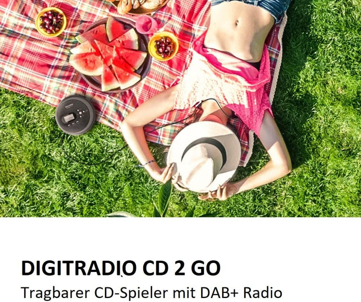 TechniSat DIGITRADIO CD 2GO - portabler CD-Player (Discman, MP3 mit Resume-Funktion, ASP, Kopfhörera