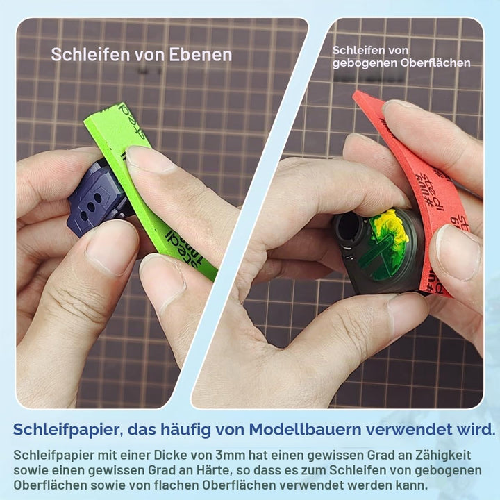 stedi Schleifschwamm für Modell Gundam Building, 3 mm Hobby-Modellwerkzeuge, Handschleifblock, wasse