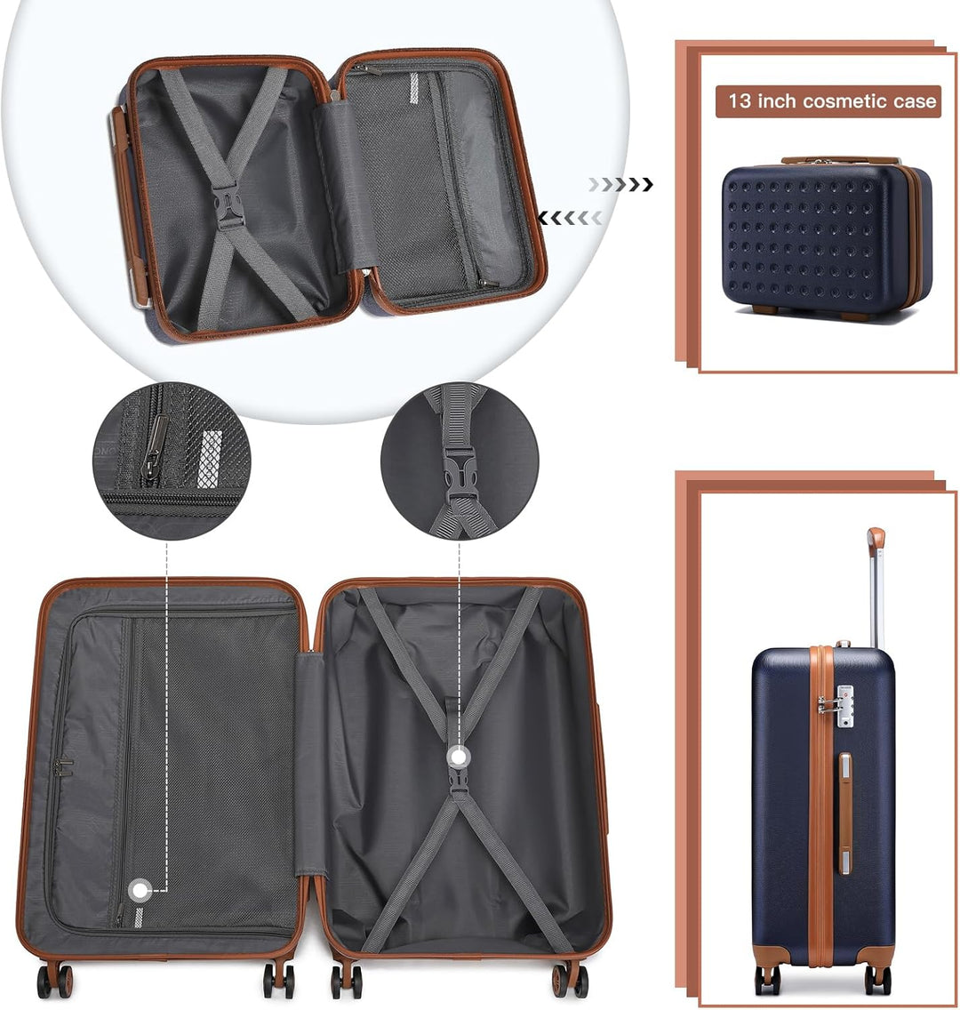 KONO Kosmetikkoffer Schminkkoffer Koffer Beauty Case 31 x 22 x 18 cm,Blau Blau Beauty Case (31 cm),