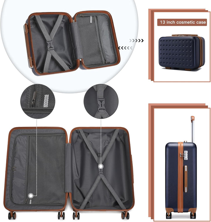 KONO Kosmetikkoffer Schminkkoffer Koffer Beauty Case 31 x 22 x 18 cm,Blau Blau Beauty Case (31 cm),