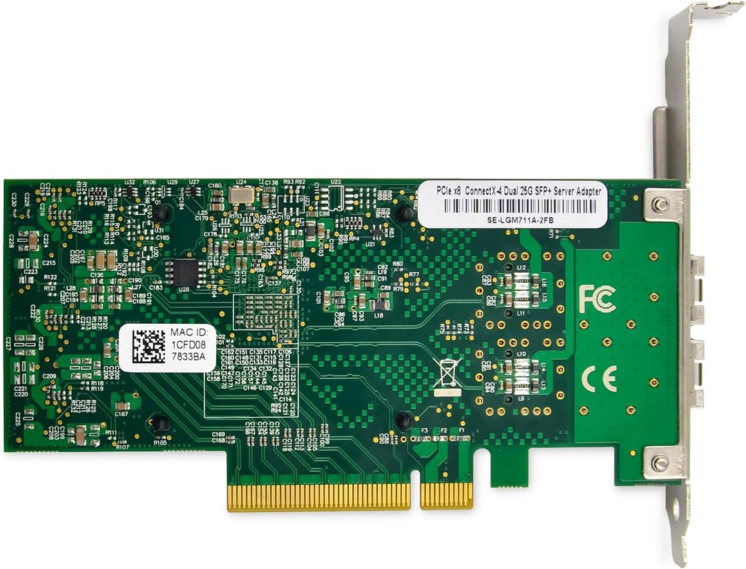 DIGITUS 25 Gigabit Ethernet Server Netzwerkkarte - 2 Port SFP28 - NIC - 1000/10000/25000 Mbps 2x SFP