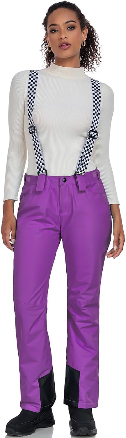 ALSOGO Skihose Damen wasserdichte Professionelle Schneehose Winddichte Hosenträgerhose Winter Outdoo
