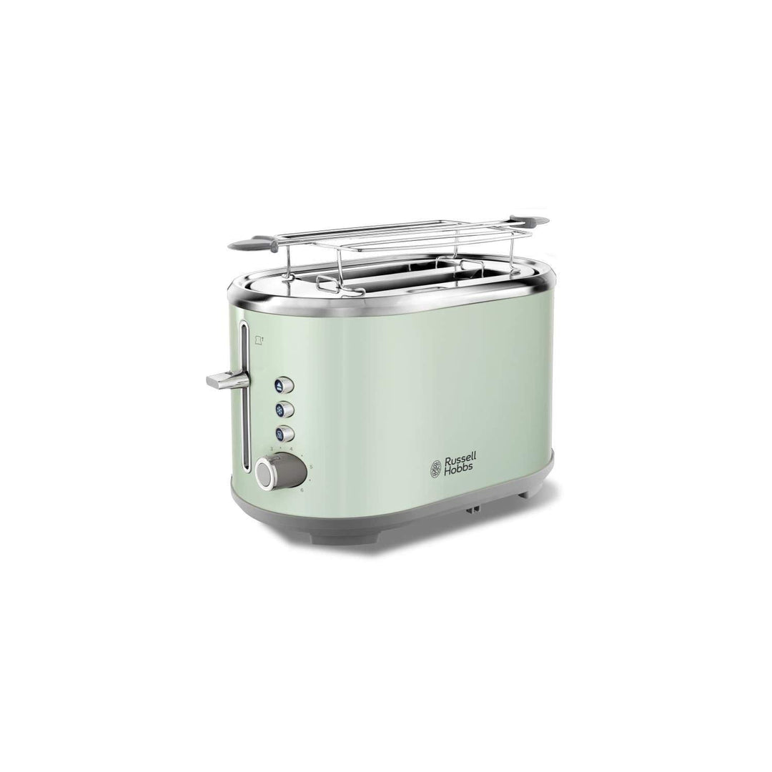 Russell Hobbs Toaster Bubble grün, 2 extra breite Toastschlitze, inkl. Brötchenaufsatz, 6 einstellba