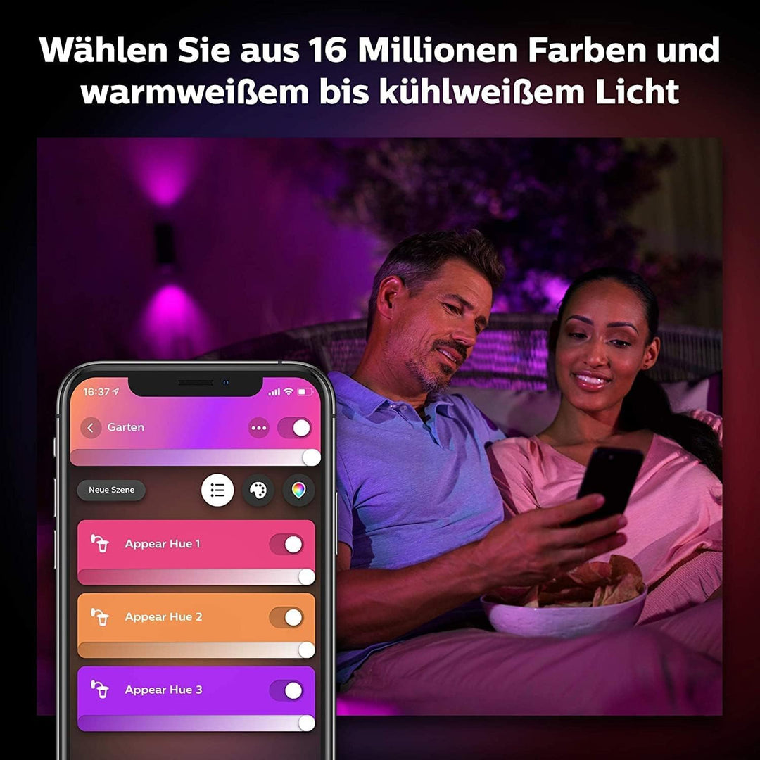 Philips Hue White & Color Ambiance Appear Outdoor Wandleuchte (1.180 lm), dimmbare Wandlampe für das