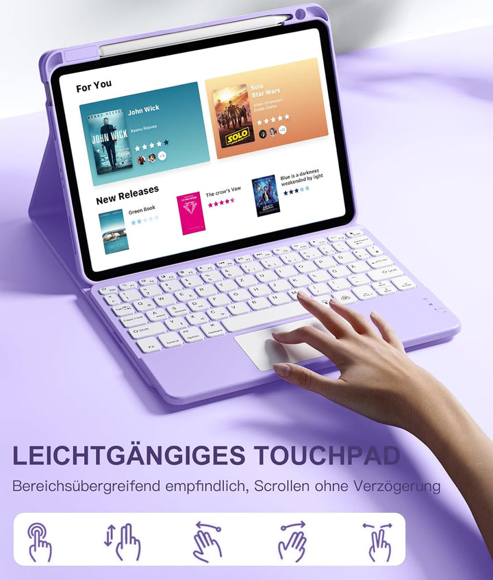 Vobafe Hülle mit Tastatur für iPad Air 11 Zoll (2025 M3/2024 M2), iPad Air 5 4 2022/2020 10,9 Zoll,