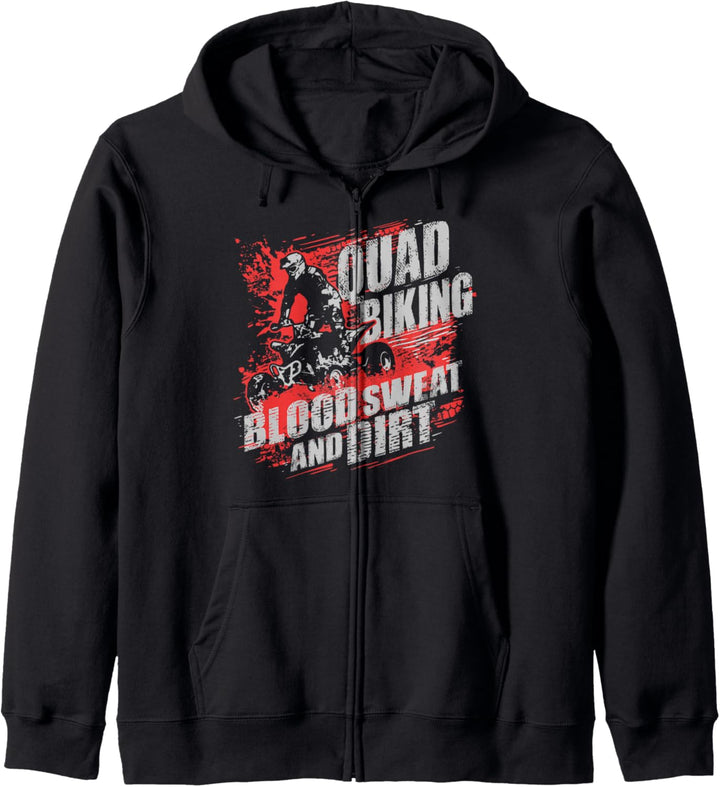Quad Biking Blood Sweat And Dirt Geschenk ATV Fahrer Kapuzenjacke