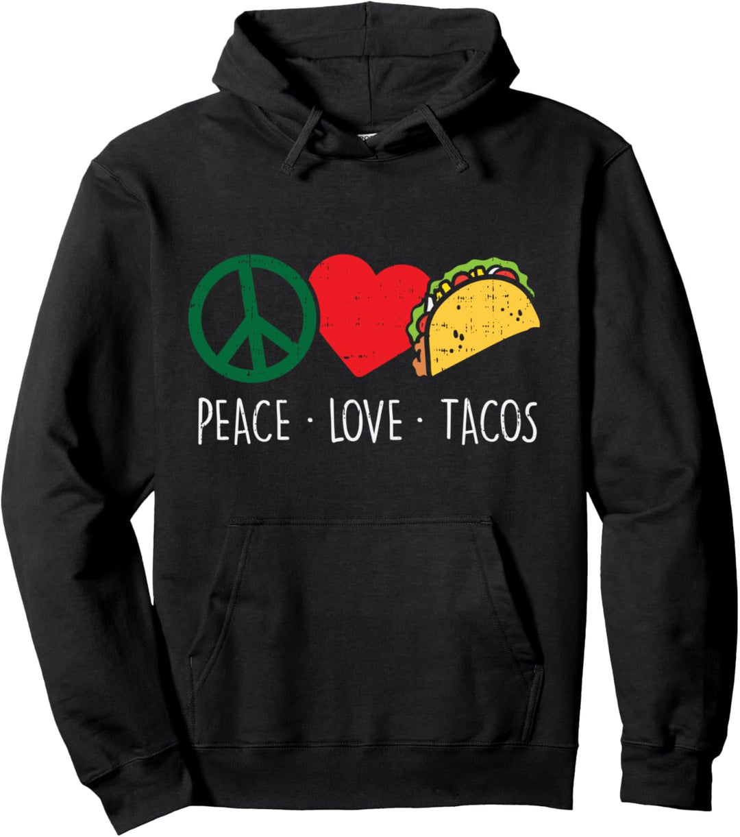 Peace Love Tacos Cinco De Mayo Fiesta Mexican Hippie Women Pullover Hoodie