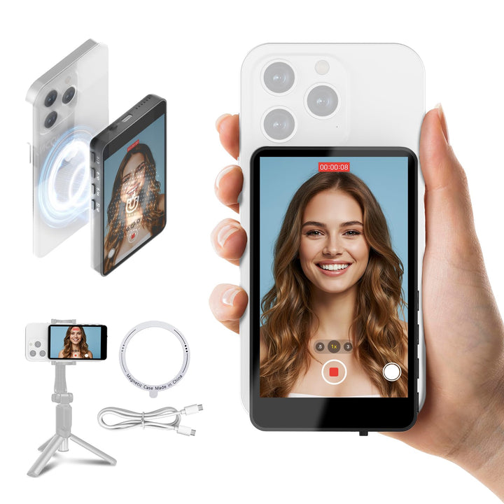 SYNCO XView Handy Selfie Monitor, Magnetischer Smartphone Vlog Bildschirm für iPhone & Android Rückk