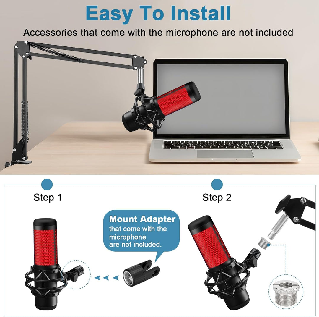 ChromLives Mikrofonarm Boom Arm für HyperX QuadCast Universal Mic Ständer Kompatibel mit HyperX Quad