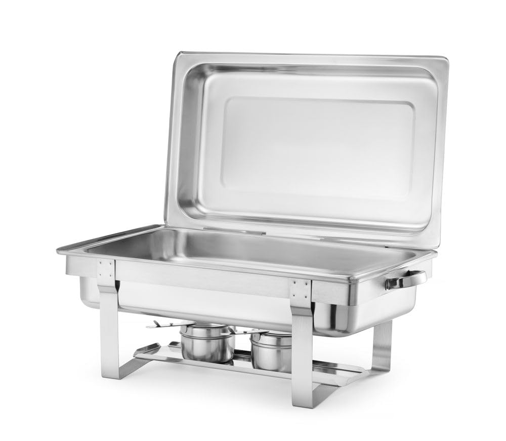 HENDI Chafing Dish, Gastronorm, mit zwei Brennpastenbehältern und einem Behälter 65 mm, geeignet für