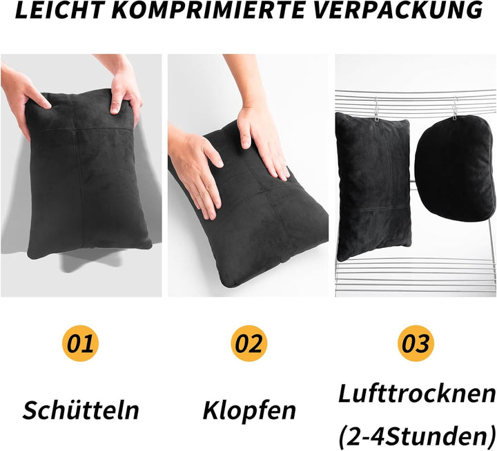Kwak's Set de Almohada para Reposacabezas y Soporte Lumbar – Almohada Cervical Con Ajuste de Altura