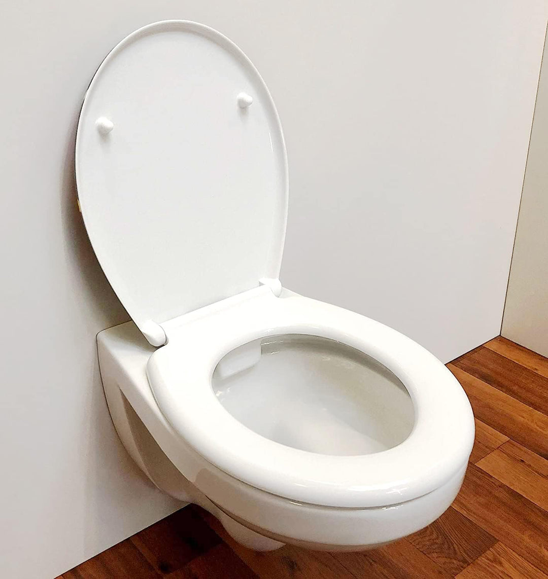 Duroplast WC Sitz Klobrille Modell Comic mit Absenkautomatik, zur Reinigung abnehmbar, 59824 Weiss,