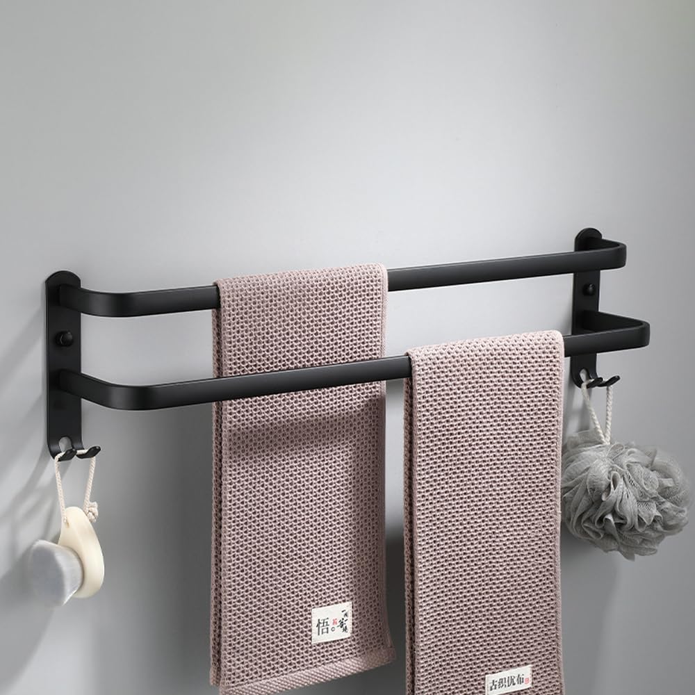 HONPHIER Handtuchhalter Bad 2 Tier Handtuchstange Badezimmer Aluminium Wand-handtuchhalter Handtuchh
