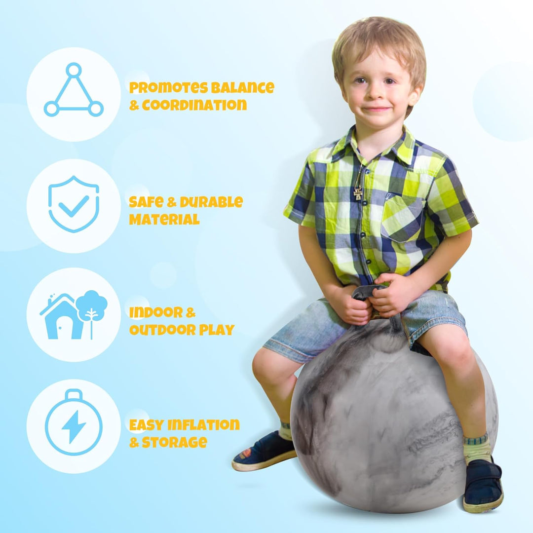 U&C Planet Hüpfball 45 cm Hopperball mit Pumpe 18 Zoll Sprungball für Kinder ab 3 Jahre aufblasbare