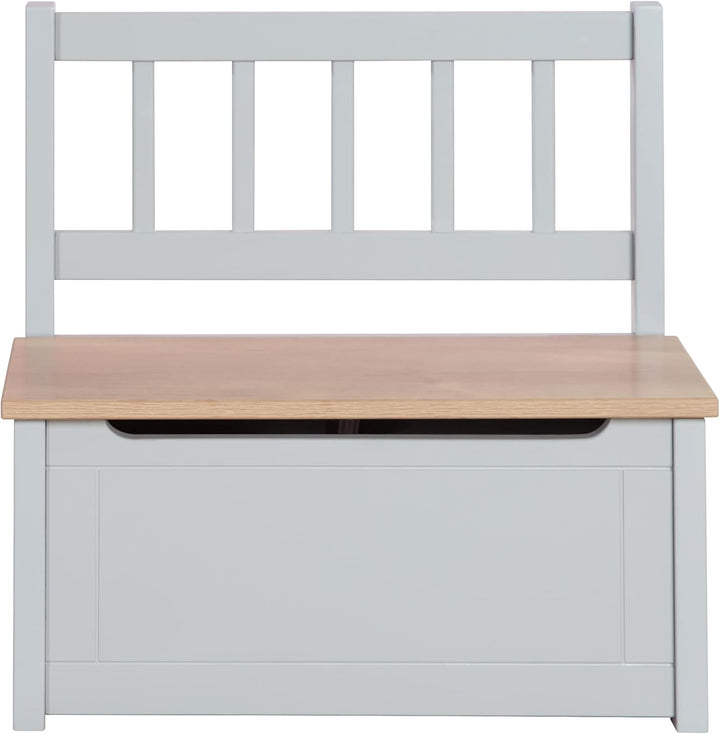 roba Kindertruhenbank Woody - Spielzeugtruhe in Holz Natur &amp; Taupe lackiert - Kinderbank mit Deckelb