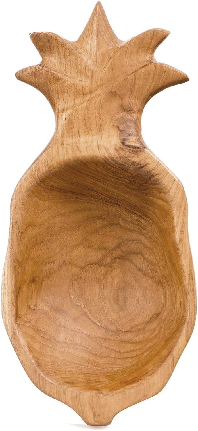 Windalf Bohemia Holzschale Stella 25 cm Teakholz Schmuck & Schlüssel-Schale Vintage Seifen- und Deko