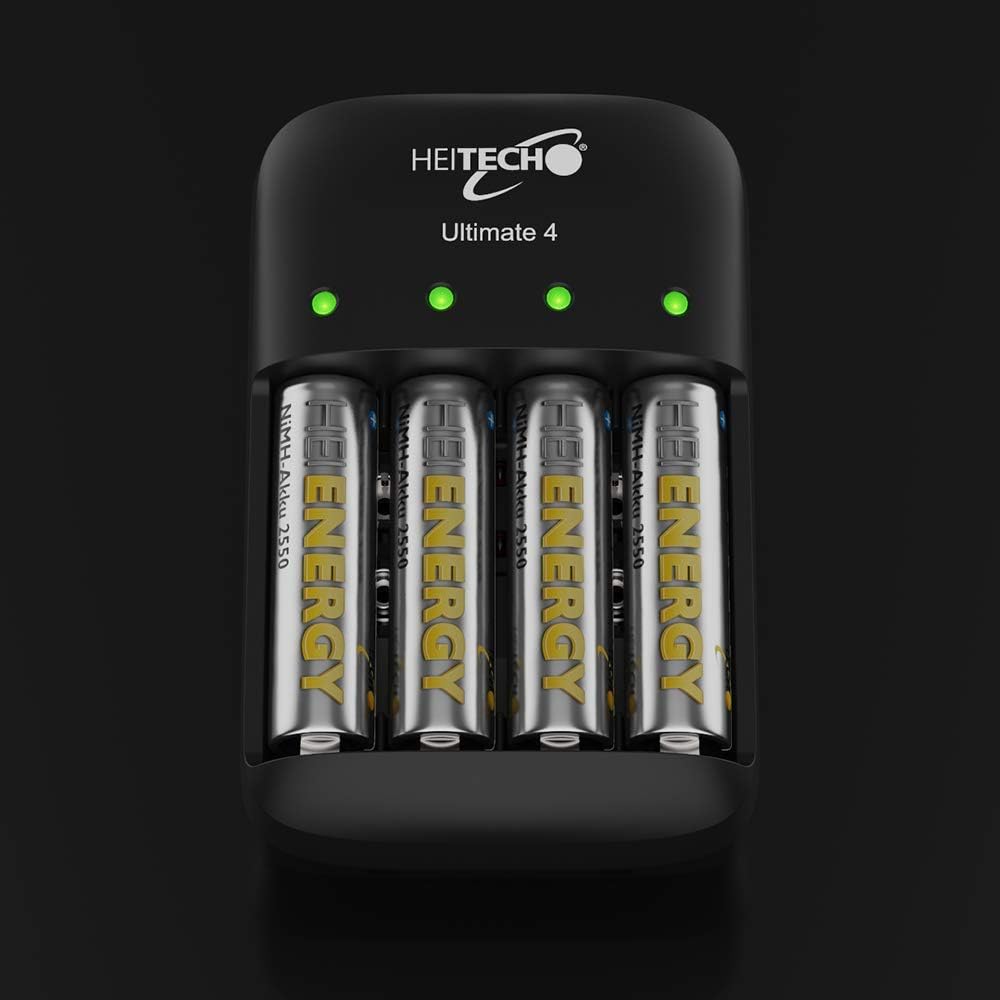 HEITECH AA Akku Mignon 2000 mAh 1,2V NiMH 16 Stück - Wiederaufladbare Batterien mit geringer Selbste