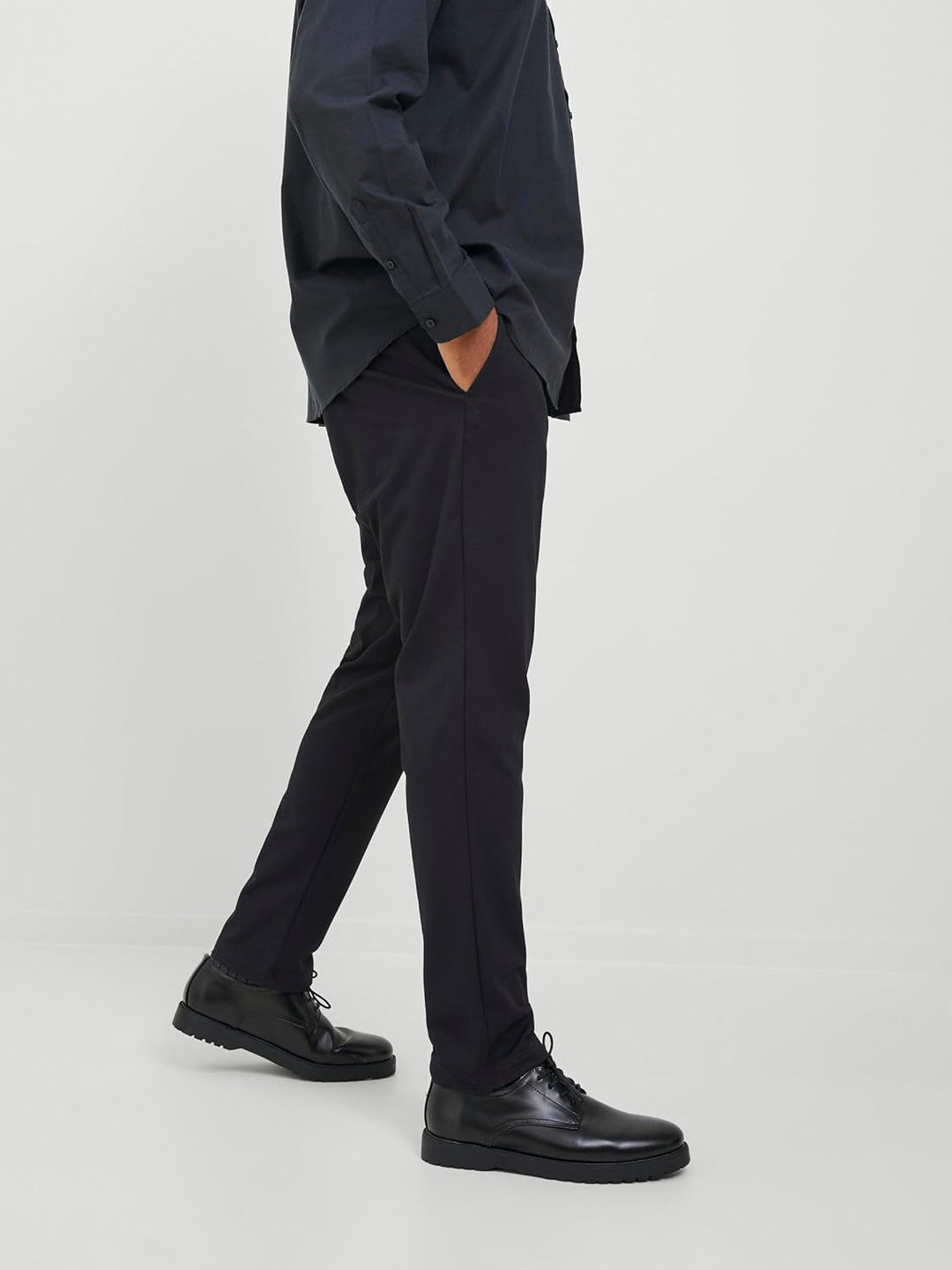 JACK & JONES Male Chino Hose Plus Size Regular Fit Chino Hose 42W / 30L Schwarz, 42W / 30L Schwarz