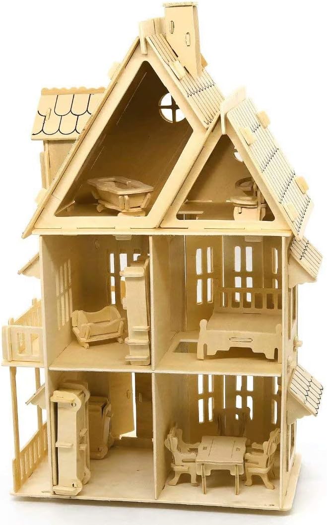 CUTEROOM 3D-Puzzle Holz Gotisches Haus - DIY-Bastelset zur Dekoration von Schlafzimmern und Regalen