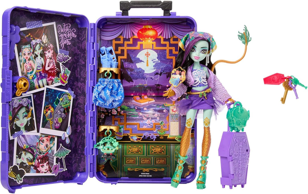 Monster High Skulltimate Secrets Jinafire Long Puppe und Zubehörset, Destination: Gore-geous Oasis m