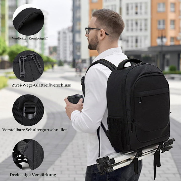 Kamerarucksack Fotorucksack Wasserdicht Kamera Rucksack mit Regenschutz Kameratasche für Spiegelrefl