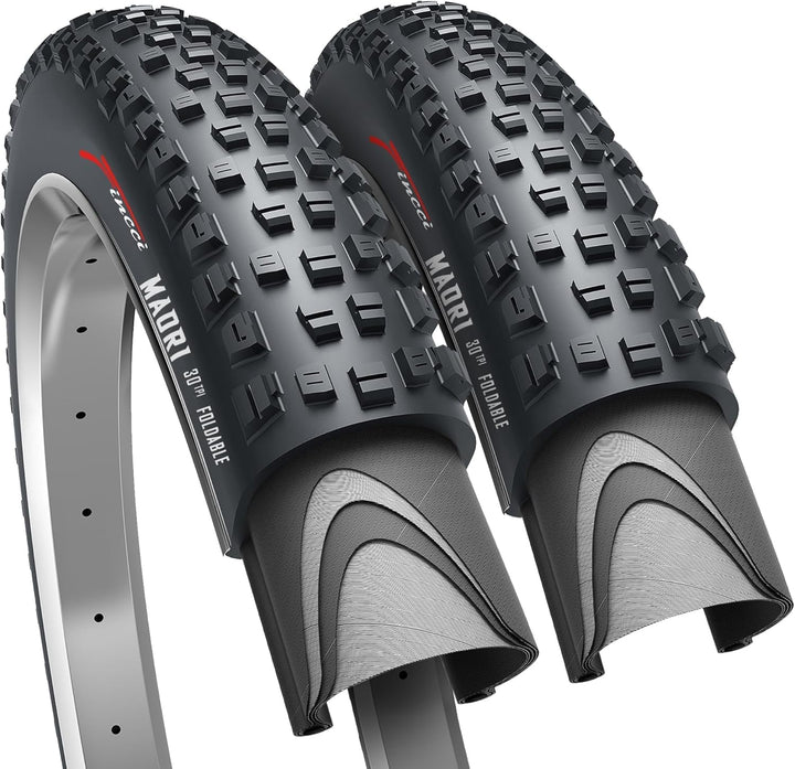 Fincci Paar MTB Reifen 27.5x2.35 Zoll 60-584 Faltbar Fahrradreifen für Rennrad Mountainbike Schlamm