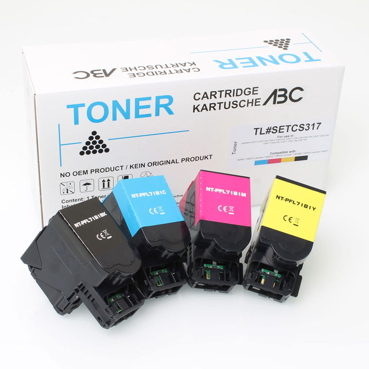 ABC Set 4X Alternativ Toner für Lexmark 71B2 K C M Y für Lexmark CS317 CS317dn CS417 CS417dn CS517 C