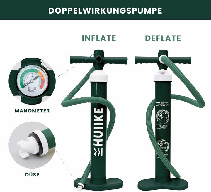 Sup Pumpe Doppelhub - HUIIKE | Pumpe Stand Up Paddle 15 PSI, Luftpumpe Sup Handpumpe Stabil | Handpu