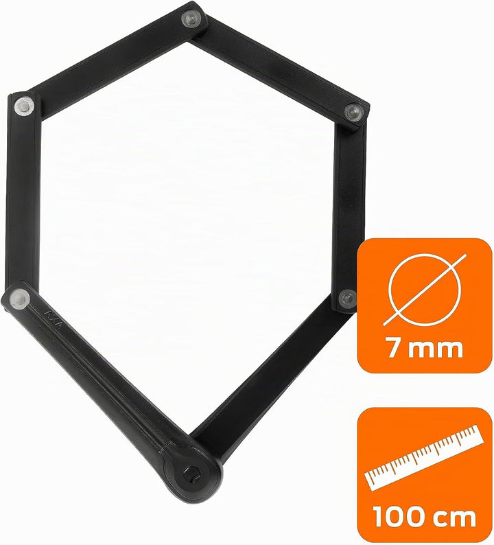 AXA Fold 100 – Faltschloss Fahrrad – Sicherheitsstufe 9 – Passend für alle Rahmen – 100 cm lang – Ab