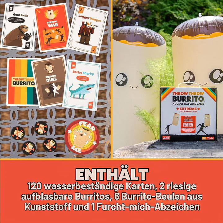 Exploding Kittens Throw Throw Burrito Extreme Outdoor Edition - Fun Family Card Games for Adults Tee