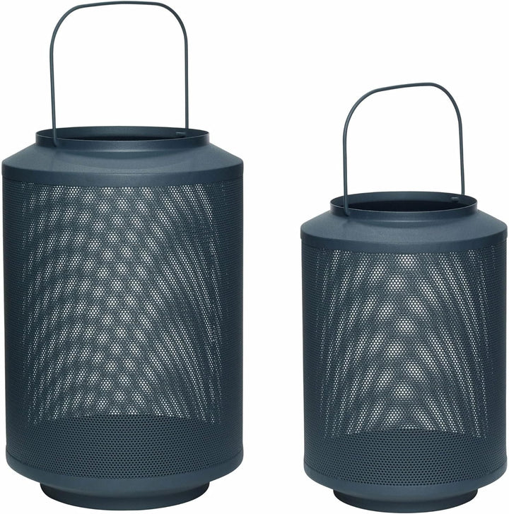 HÜBSCH Metall Laternen Set Grün (2er-Set) 990840