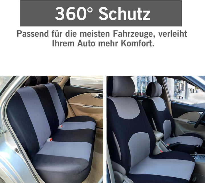 Universal Autositzbezüge Set Atmungsaktiv Strapazierfähig Waschbar 5-Sitze Schonbezüge für Vordersit
