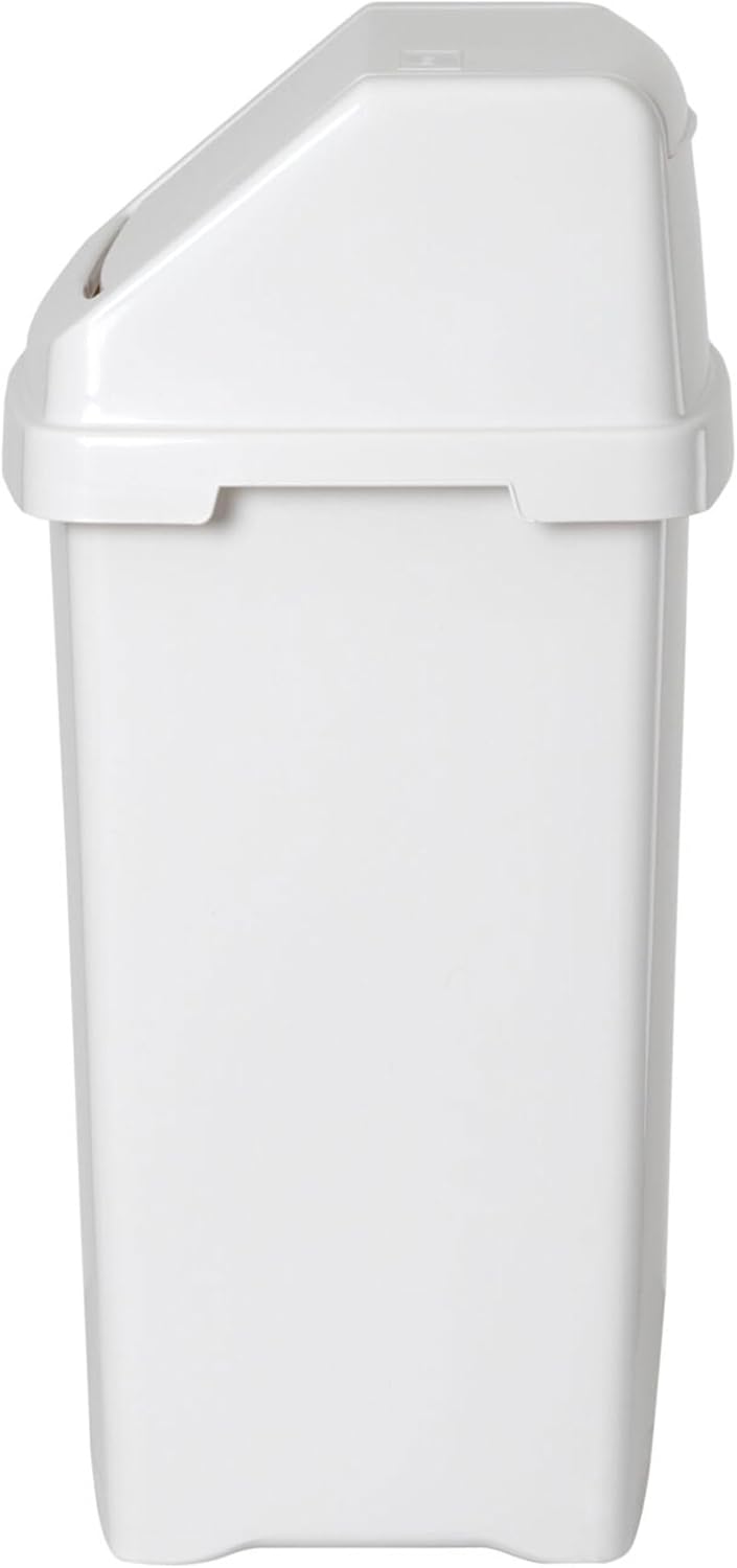 2 Stück Mülleimer Schwingdeckel 25L eckig Weiss Kunststoff Küche Büro Bad Weiss 2 x 25 Liter, Weiss