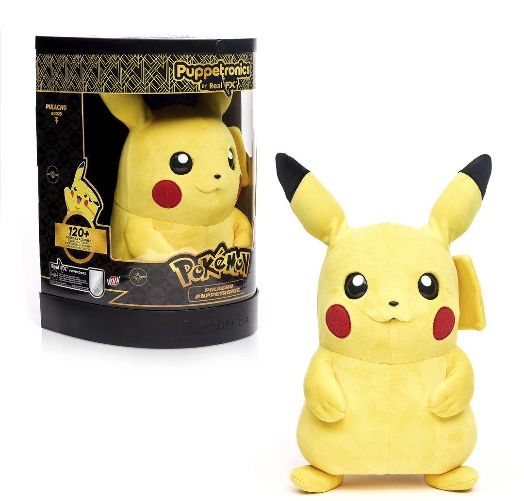 Wow! Stuff Pokémon Pikachu Puppetronic by RealFX I Interaktive Handpuppe 40 cm I 120+ Geräusche & Ak