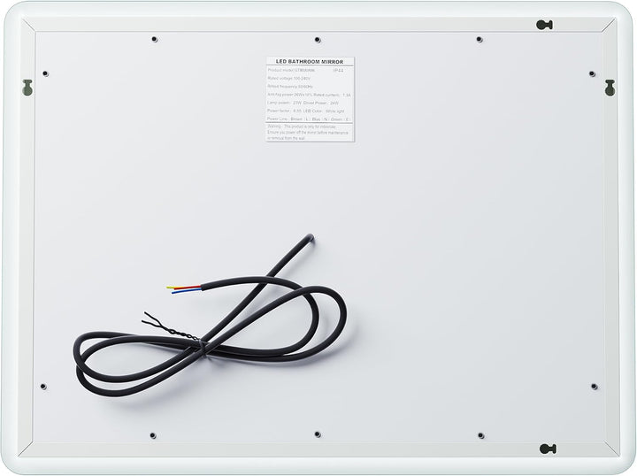 SONNI Badspiegel Lichtspiegel LED Spiegel Wandspiegel mit Touch-Schalter 70 x 50cm kaltweiss IP44 en