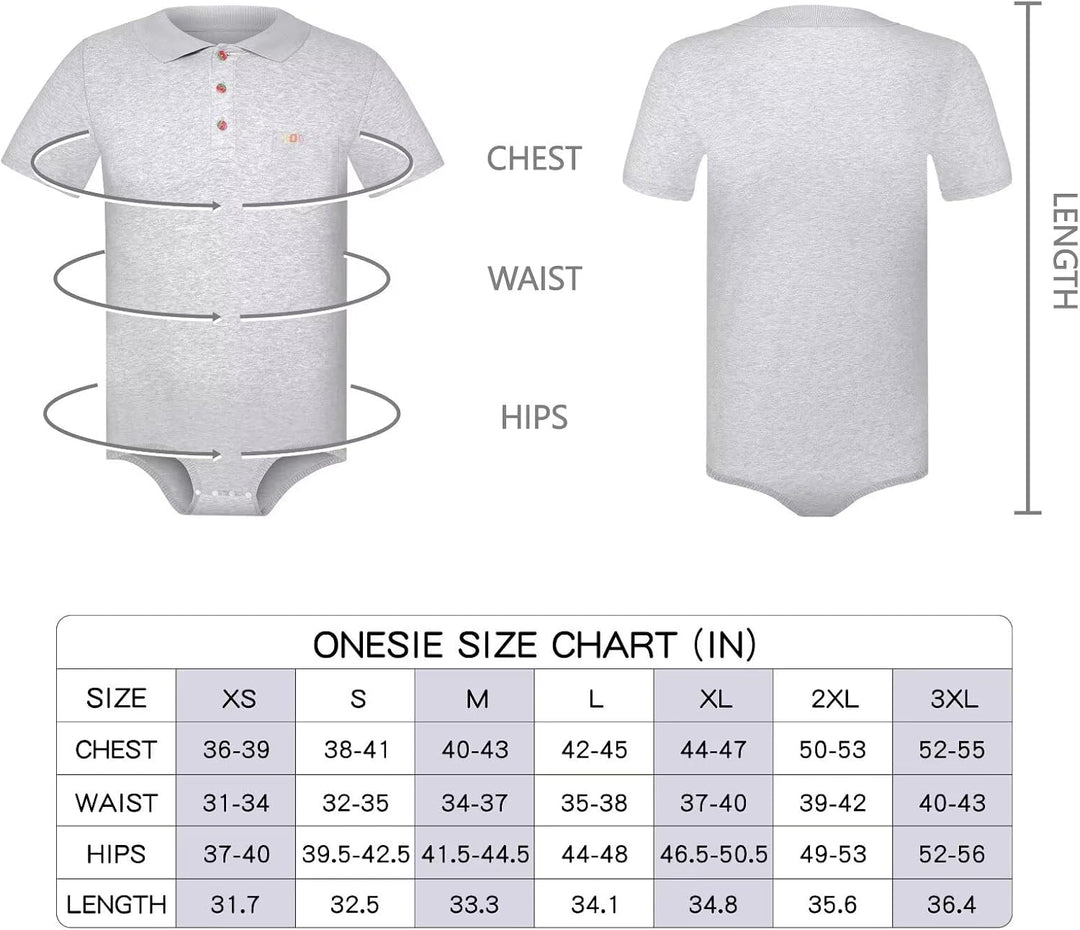 Landofgenie Herren Kurzarm Bodysuit Crotch Shirt Romper Plus Size Bodysuit Herren One Piece Pyjamas,