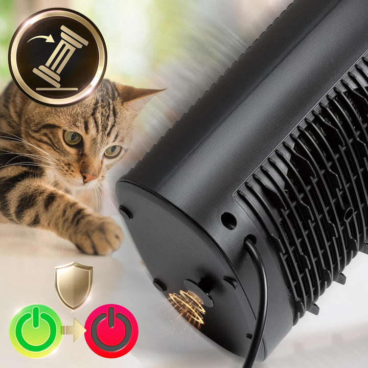 Duronic Heizlüfter, 2000 Watt Elektroheizung für Steckdose, kleine Mini Heizung als Fusswärmer, Elek