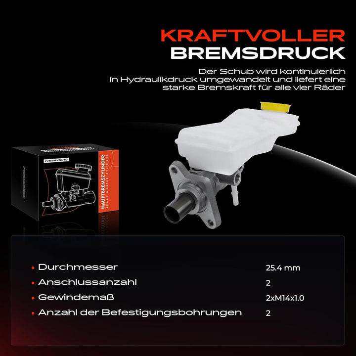 Frankberg Hauptbremszylinder Bremszylinder Kompatibel mit Galaxy WA6 1.6L-2.3L 2006-2015 Mondeo IV B
