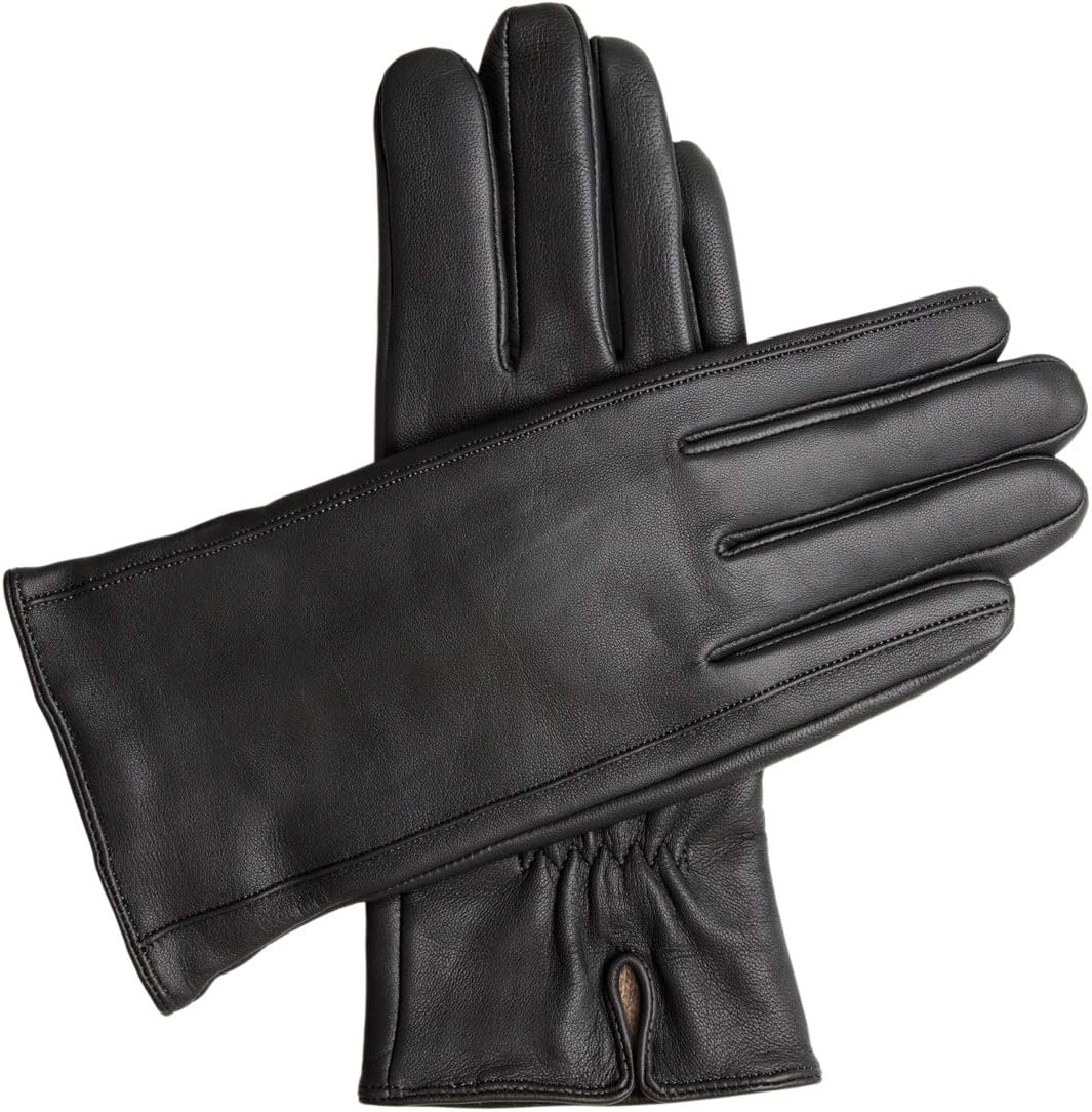 Downholme – Klassische Lederhandschuhe mit Innenfutter aus Kaschmir – für Damen M Schwarz, M Schwarz
