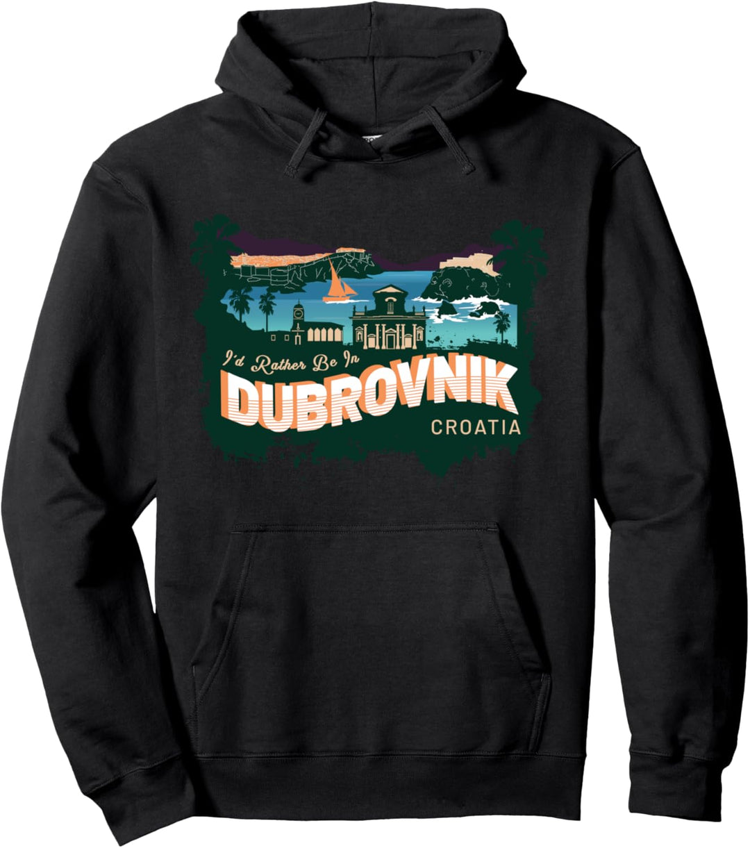 Ich wäre lieber in Dubrovnik Kroatien Vintage Souvenir Pullover Hoodie