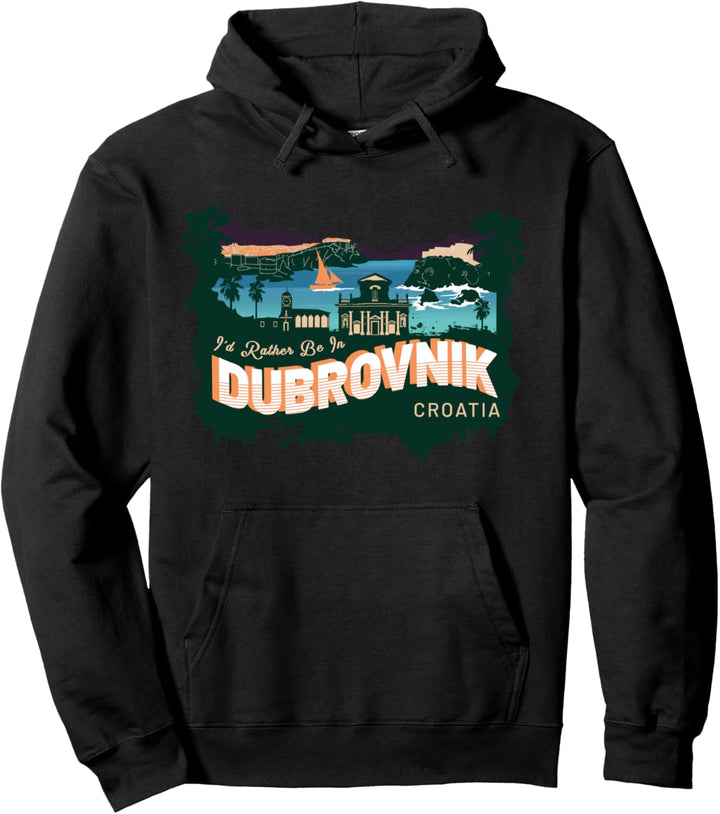 Ich wäre lieber in Dubrovnik Kroatien Vintage Souvenir Pullover Hoodie