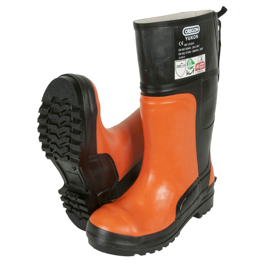 Oregon Yukon Kettensägen-Schnittschutz-Gummistiefel aus Natutkautschuk, mit Stahlkappen (Grösse 42)