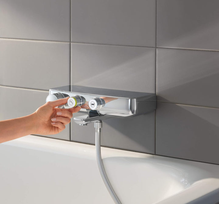 GROHE Grohtherm SmartControl - Thermostat-Wannenbatterie (langlebige Oberfläche, Wandmontage, Sicher